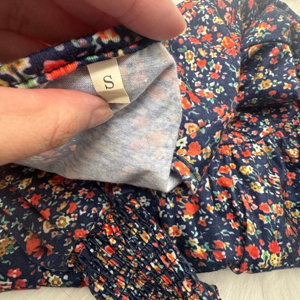 Orange Ditsy Floral Blouse or Mini Dress - Picture 4 of 5